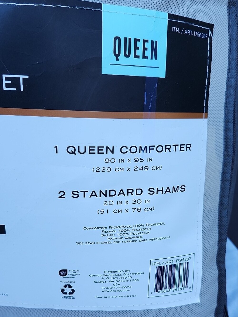 Frye Queen Faux Fur Comforter Set - Gray - Picture 2 of 5